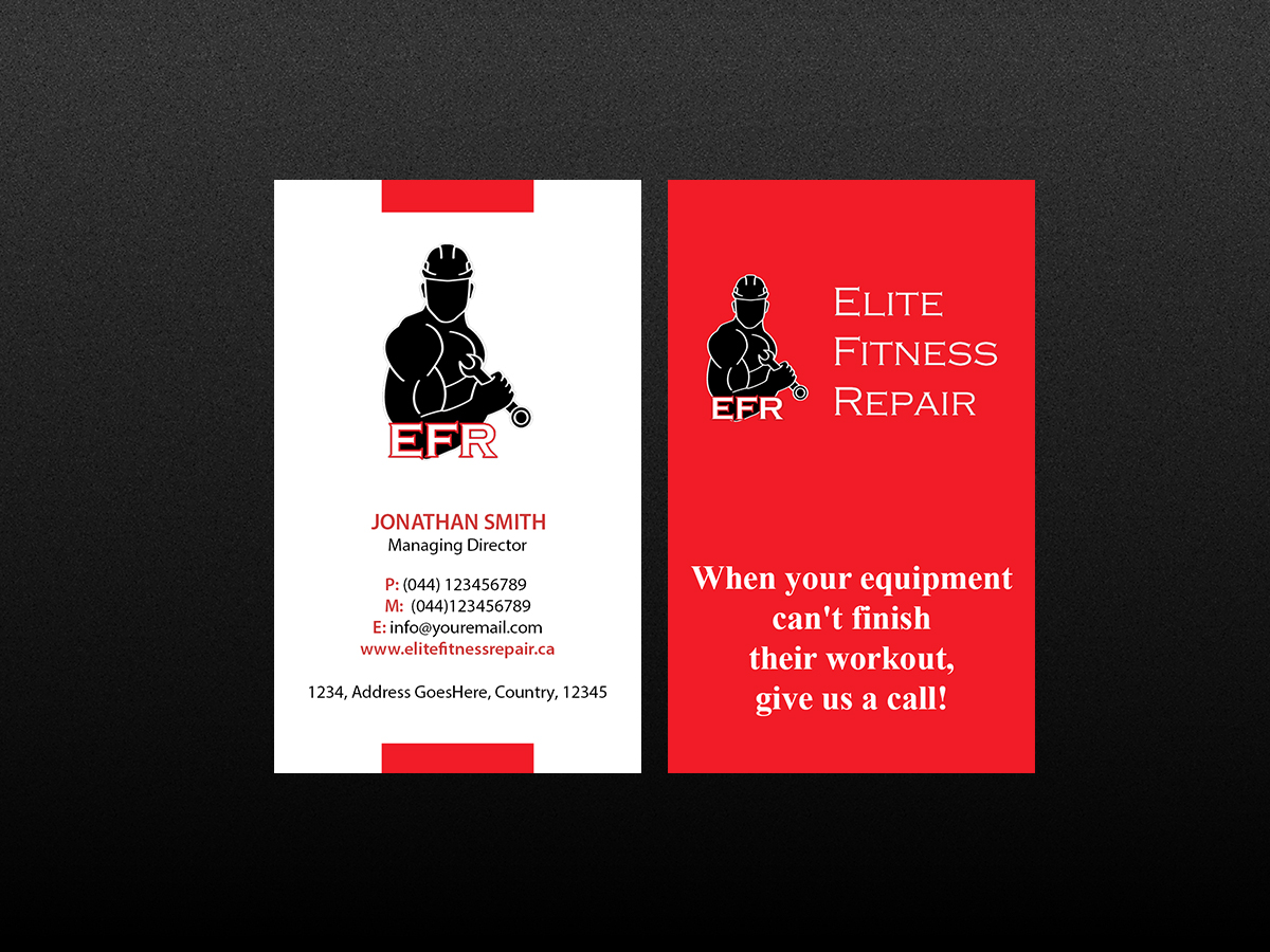 Business Card Design by Creations Box 2015 for Elite Fitness Repair | Design #13314415