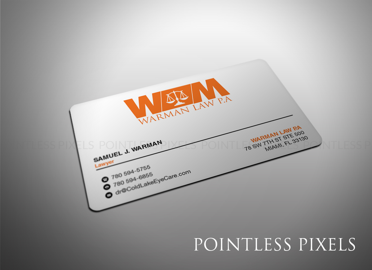 Visitenkarten-Design von Pointless Pixels India für Warman Law, P.A. | Design #13300798