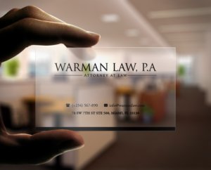 Business Card Design by Pointless Pixels India for Warman Law, P.A. | Design: #13301012
