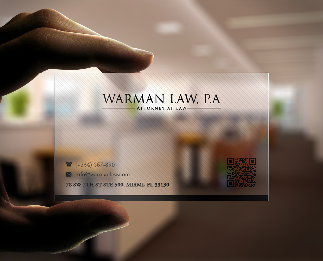 Business Card Design by Pointless Pixels India for Warman Law, P.A. | Design #13301013