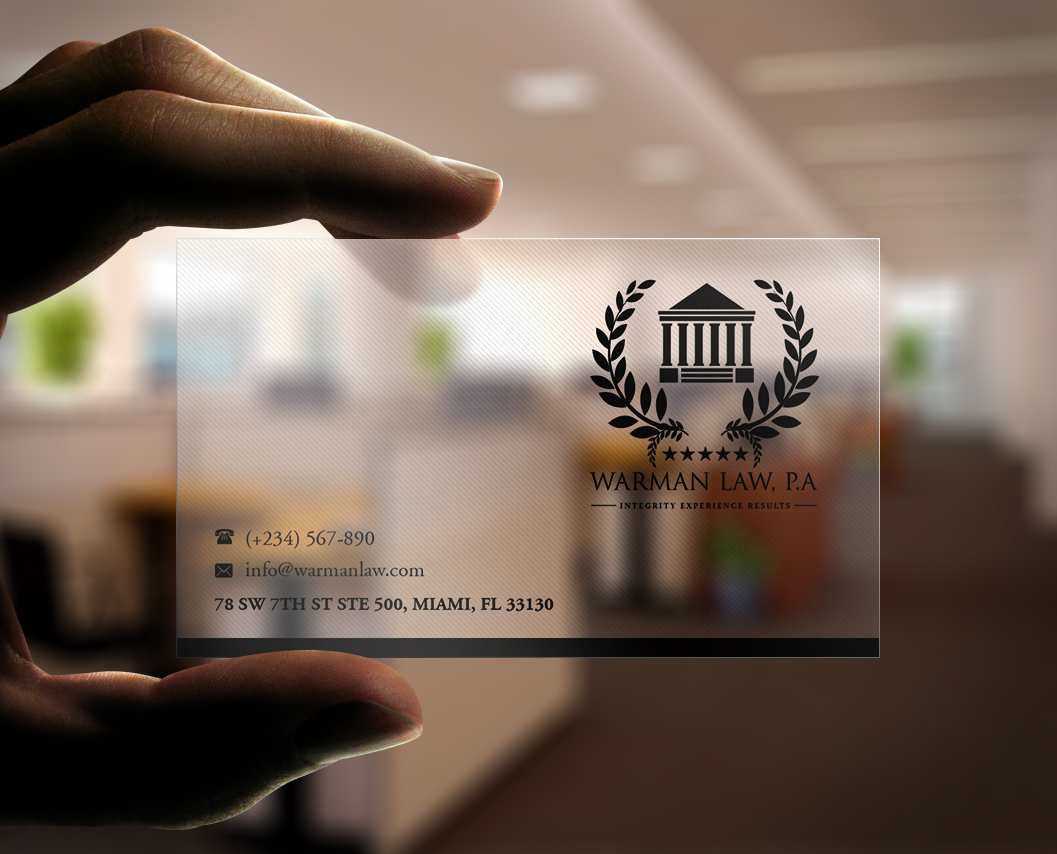 Business Card Design by Pointless Pixels India for Warman Law, P.A. | Design #13301386