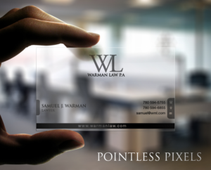 Business Card Design by Pointless Pixels India for Warman Law, P.A. | Design: #13301411