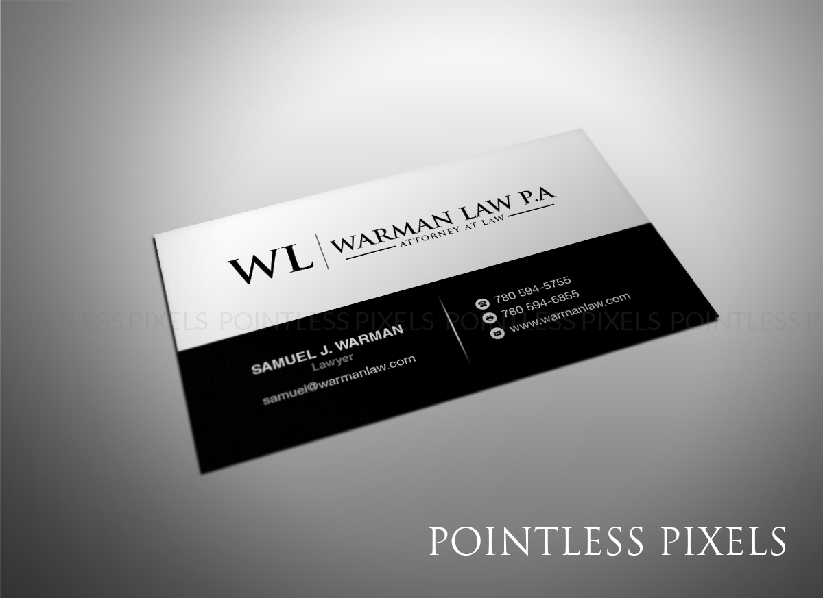 Business Card Design by Pointless Pixels India for Warman Law, P.A. | Design #13302872