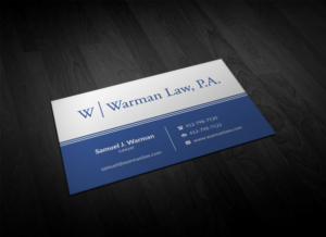 Business Card Design by Pointless Pixels India for Warman Law, P.A. | Design: #13438579