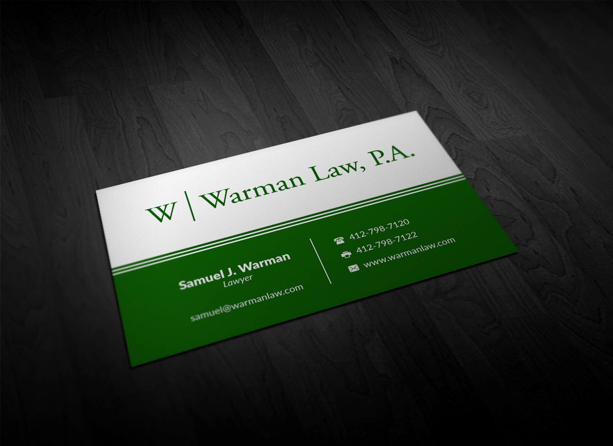 Business Card Design by Pointless Pixels India for Warman Law, P.A. | Design #13438580