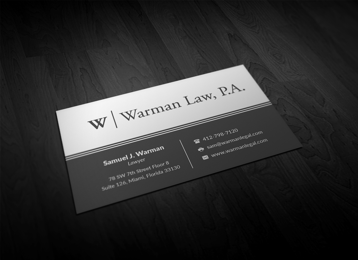 Business Card Design by Pointless Pixels India for Warman Law, P.A. | Design #13449921