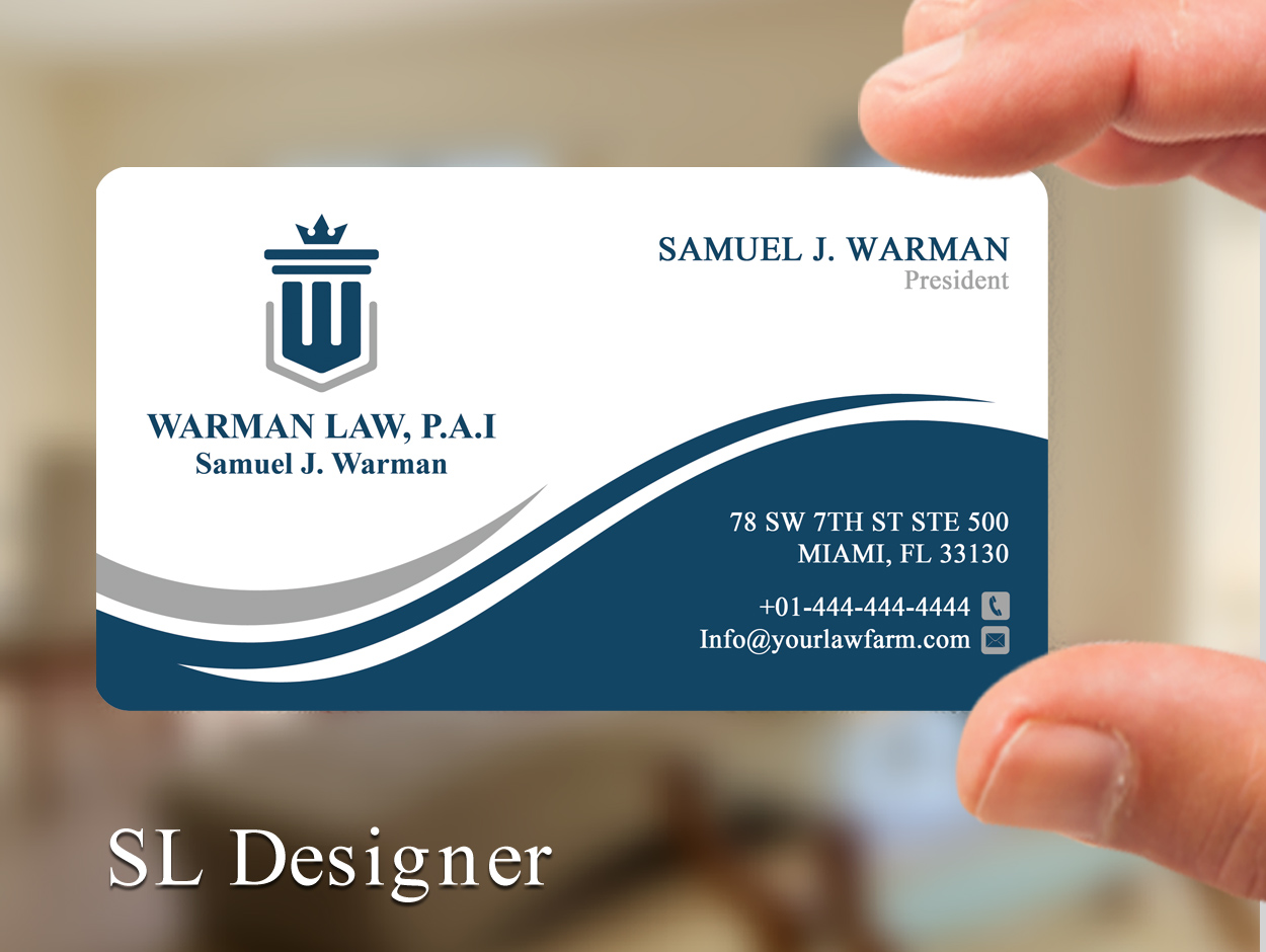 Business Card Design by SL Designer for Warman Law, P.A. | Design #13299047