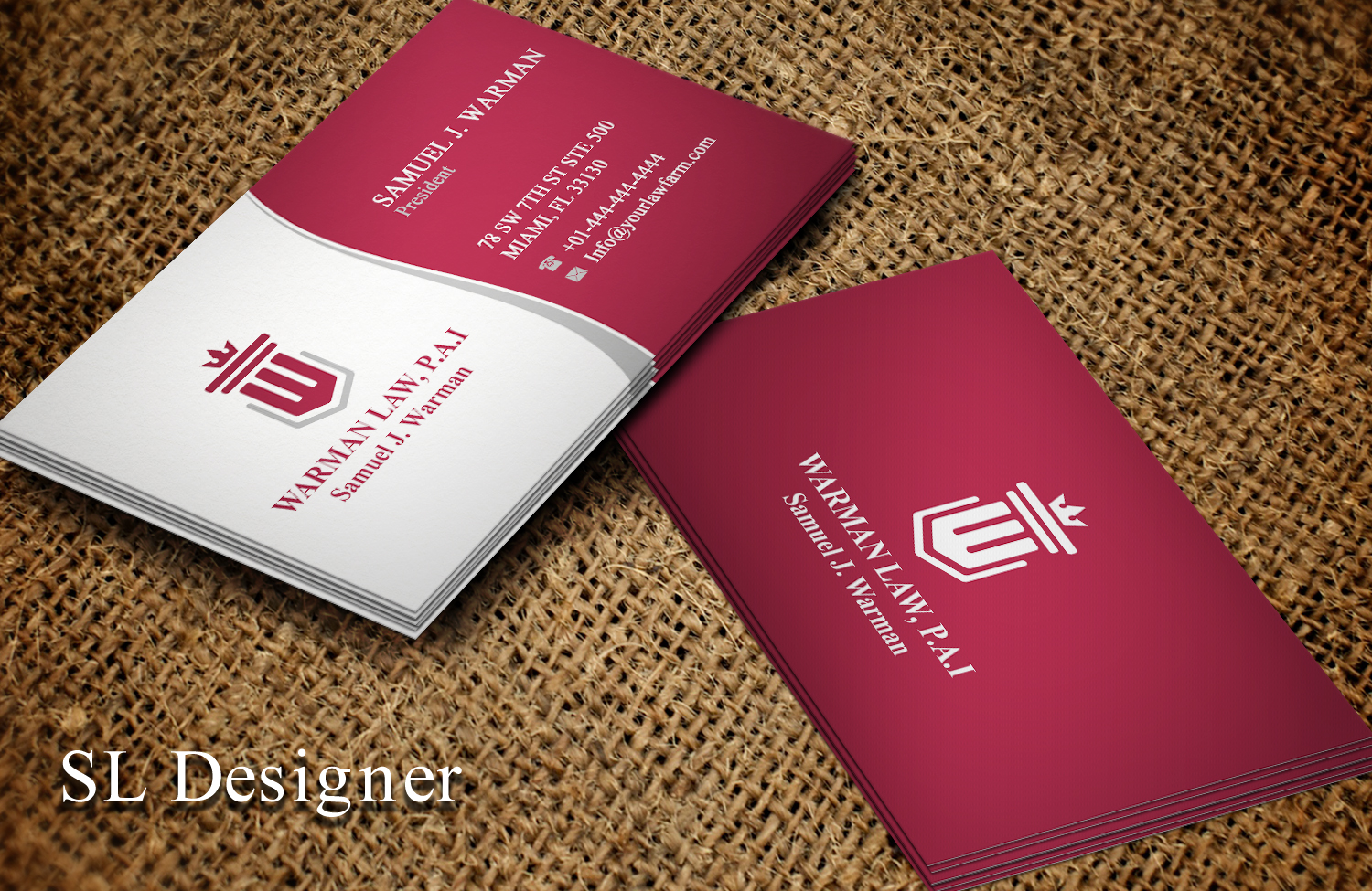 Business Card Design by SL Designer for Warman Law, P.A. | Design #13299052