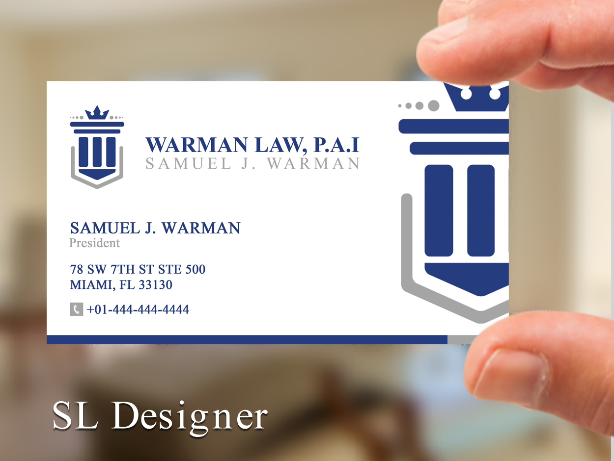 Business Card Design by SL Designer for Warman Law, P.A. | Design #13299835