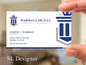 Business Card Design by SL Designer for Warman Law, P.A. | Design: #13299835