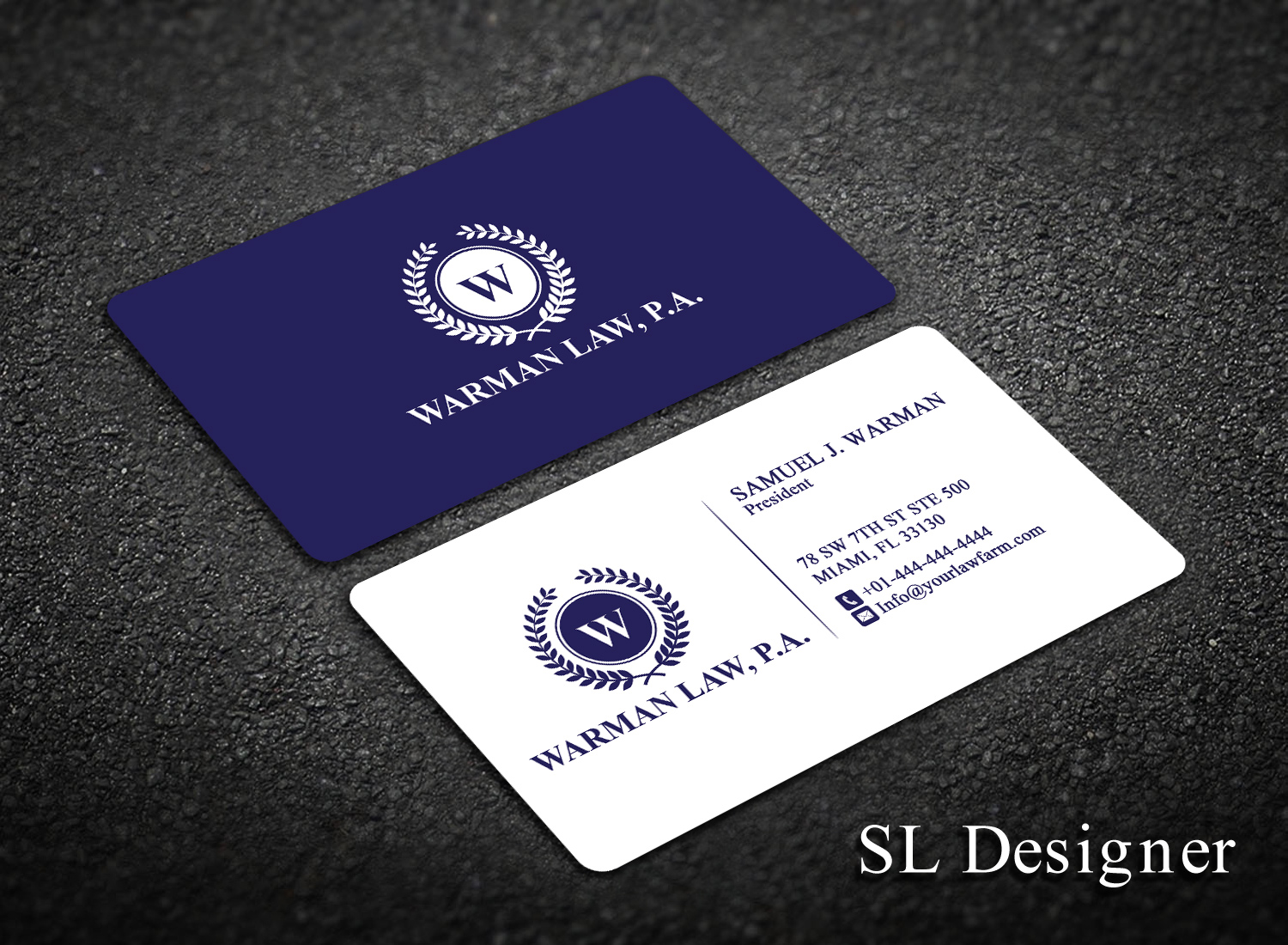 Business Card Design by SL Designer for Warman Law, P.A. | Design #13308421