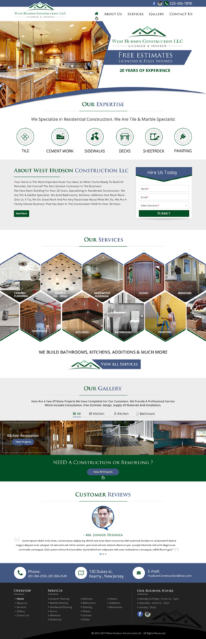 Diseño Web por harmi_199 para West Hudson Construction LLC | Diseño: #13459469