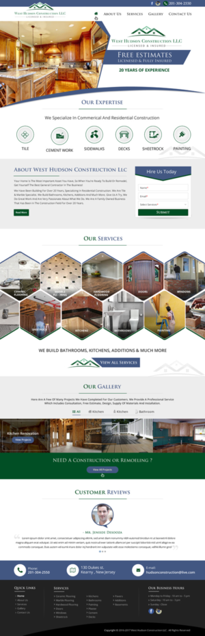 Diseño Web por harmi_199 para West Hudson Construction LLC | Diseño: #13535189