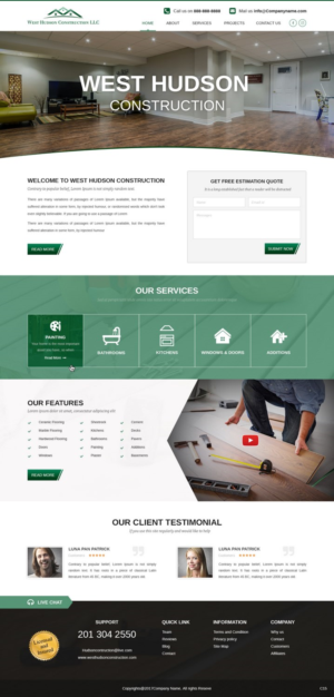 Diseño Web por pb para West Hudson Construction LLC | Diseño: #13326741
