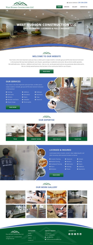 Diseño Web por pb para West Hudson Construction LLC | Diseño: #13332349