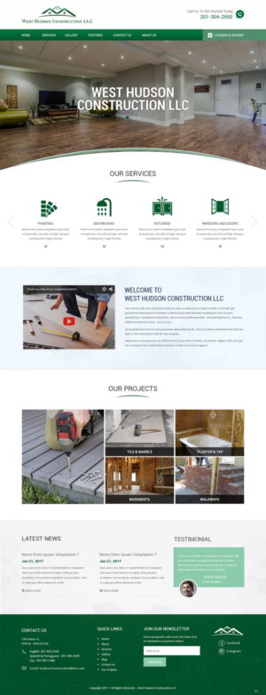 Diseño Web por pb para West Hudson Construction LLC | Diseño: #13334612