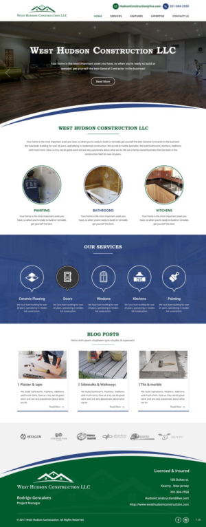 Diseño Web por pb para West Hudson Construction LLC | Diseño: #13340923