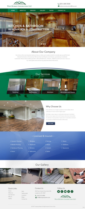 Diseño Web por pb para West Hudson Construction LLC | Diseño: #13340925