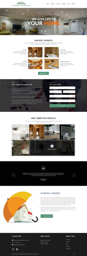 Diseño Web por pb para West Hudson Construction LLC | Diseño: #13340926