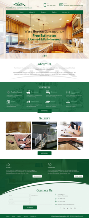 Diseño Web por rightway para West Hudson Construction LLC | Diseño: #13325121