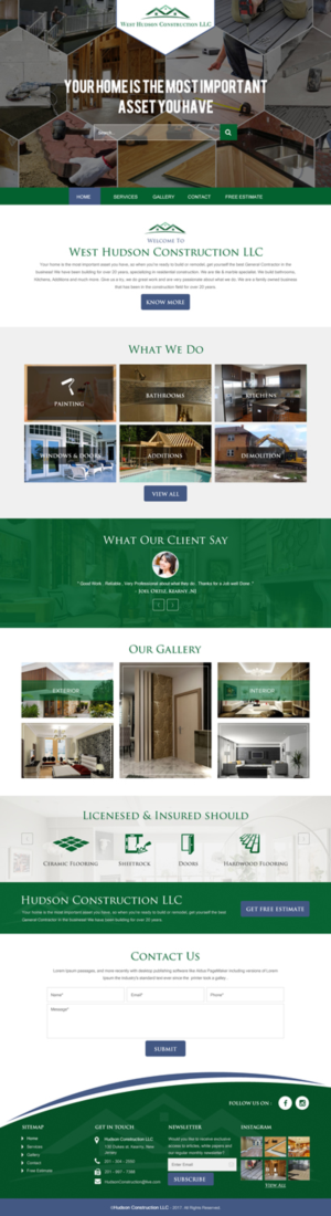 Diseño Web por rightway para West Hudson Construction LLC | Diseño: #13325123
