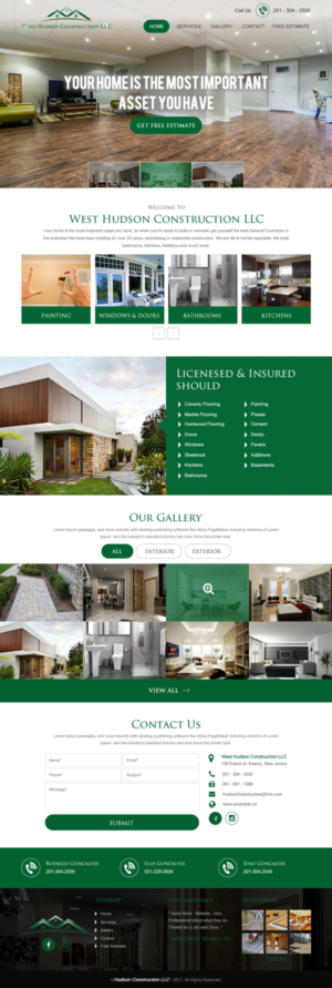 Diseño Web por rightway para West Hudson Construction LLC | Diseño: #13325125