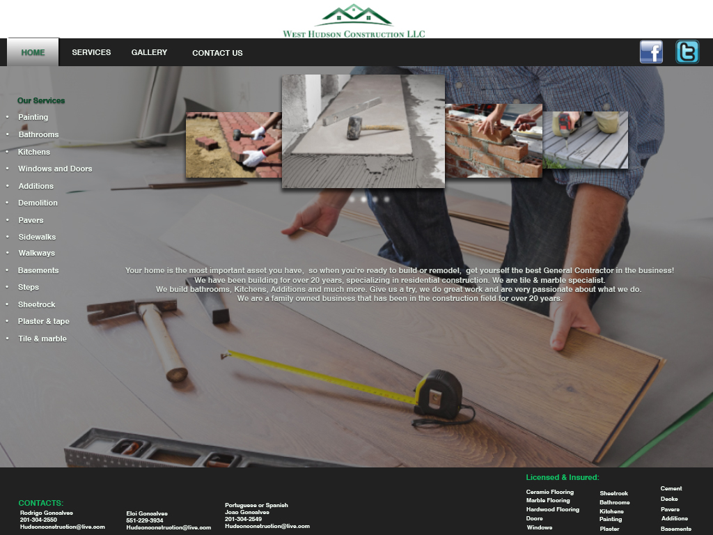 Web Design by Wisdom12 for West Hudson Construction LLC | Design #13362361