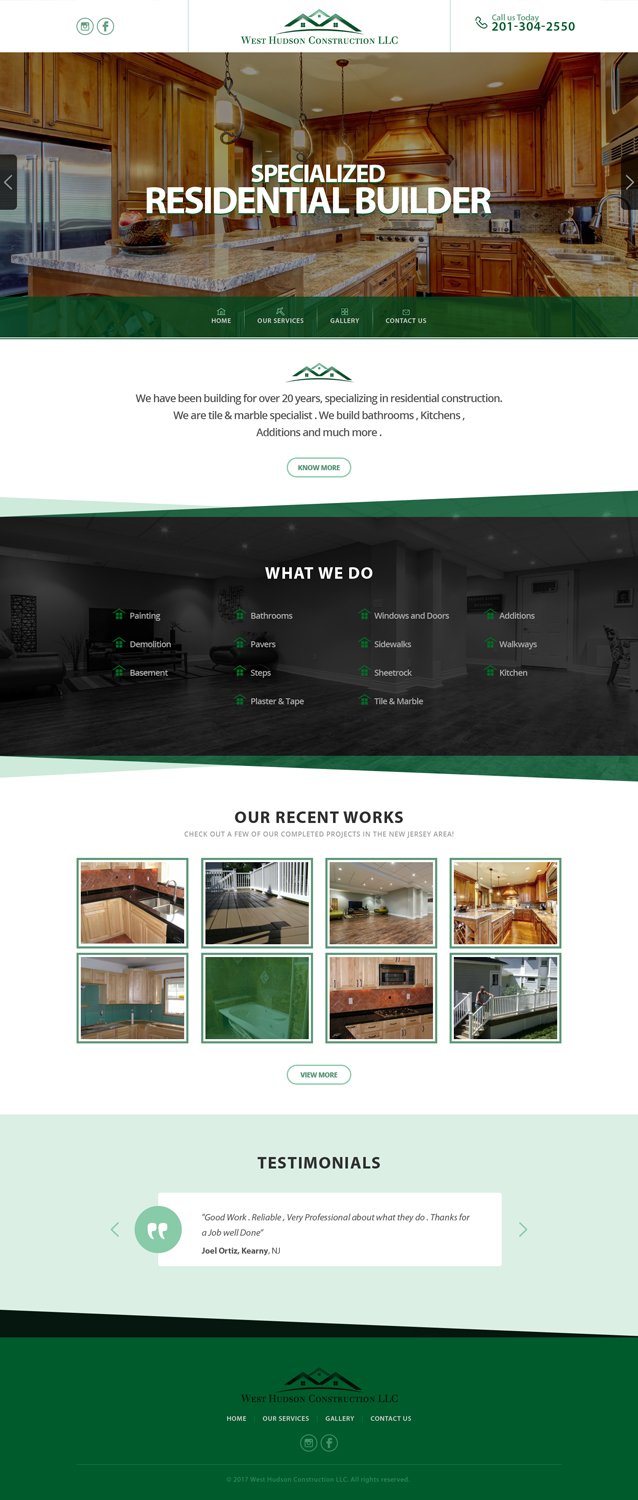 Diseño Web por sirindesigner para West Hudson Construction LLC | Diseño #13478377