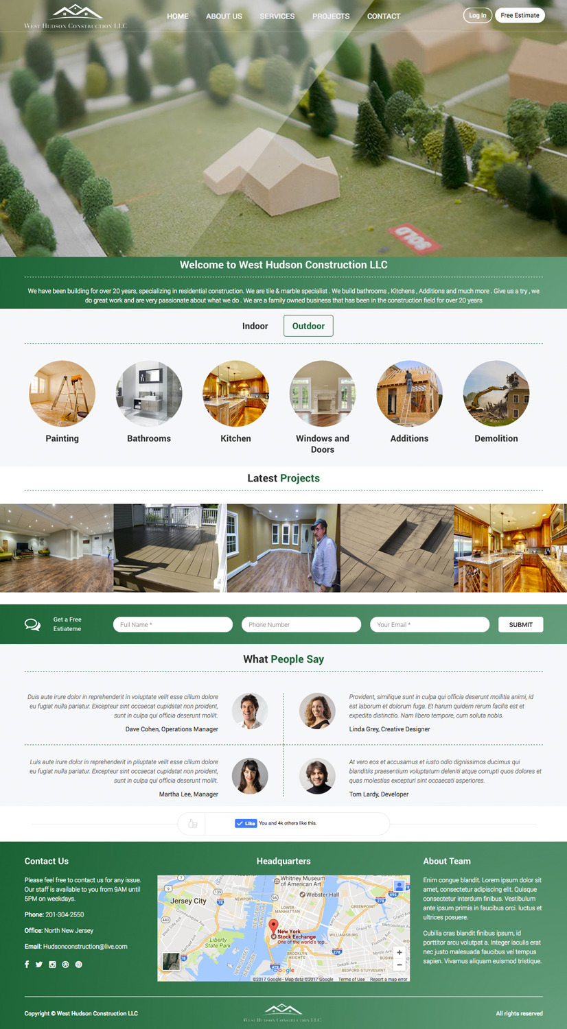 Diseño Web por cCopilot para West Hudson Construction LLC | Diseño #13350592