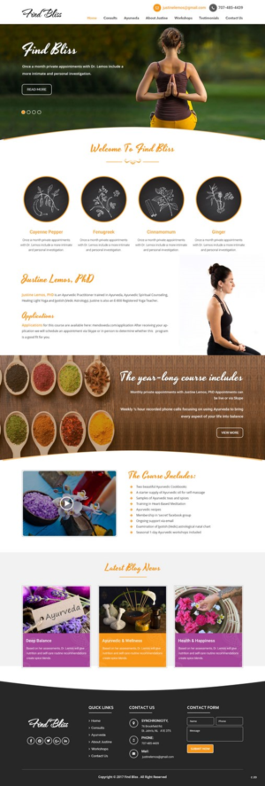 Wordpress Design by pb for at One yOga | Design: #13340871