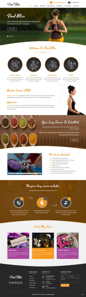 Wordpress Design by pb for at One yOga | Design: #13372313