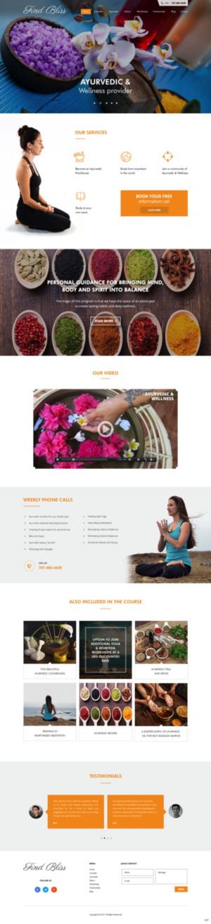 Wordpress Design by pb for at One yOga | Design: #13376525