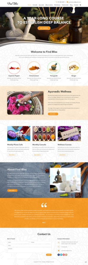 Wordpress Design by pb for at One yOga | Design: #13387980