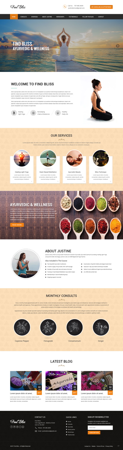 Wordpress Design by pb for at One yOga | Design #13388380