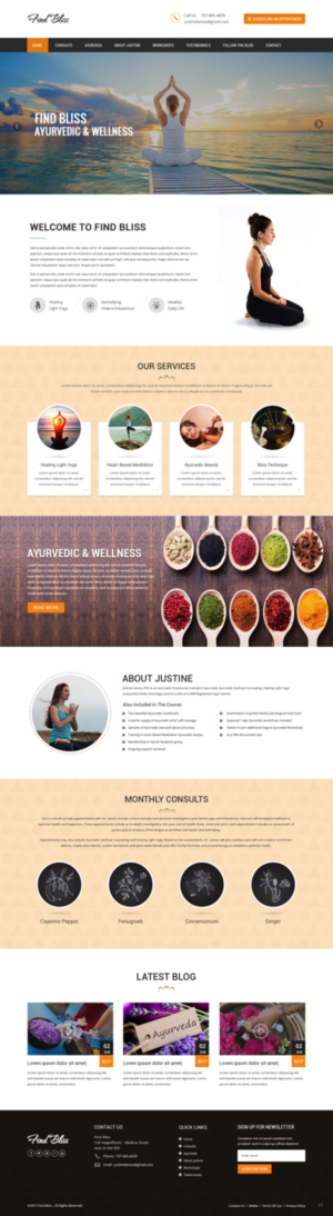 Wordpress Design by pb for at One yOga | Design: #13388380