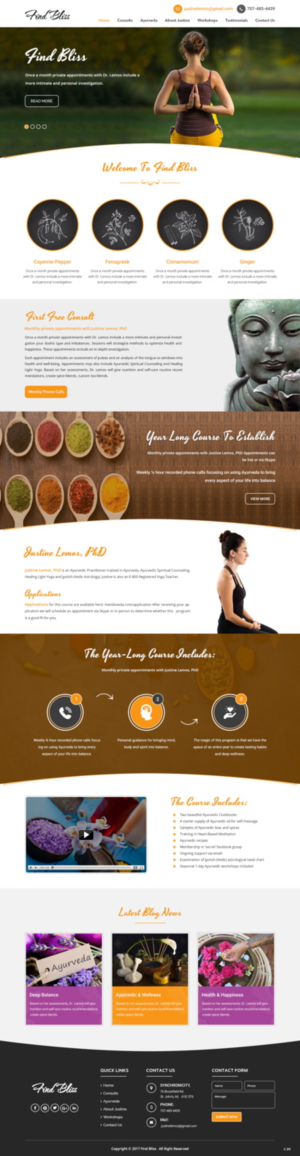 Wordpress Design by pb for at One yOga | Design: #13402290