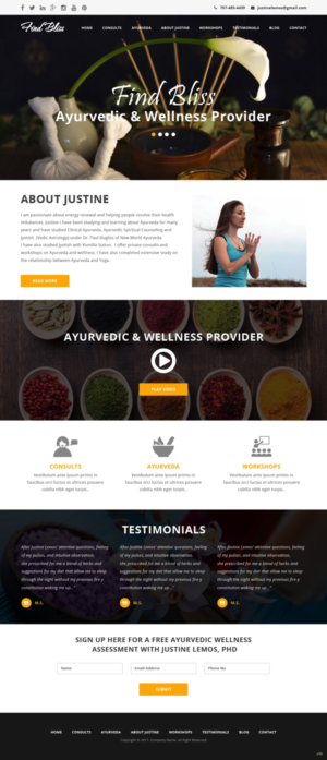 Wordpress Design by pb for at One yOga | Design: #13402291