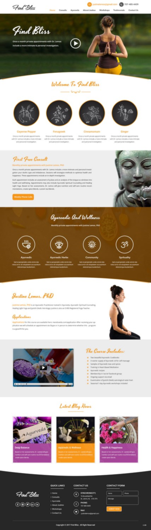 Wordpress Design by pb for at One yOga | Design: #13425900