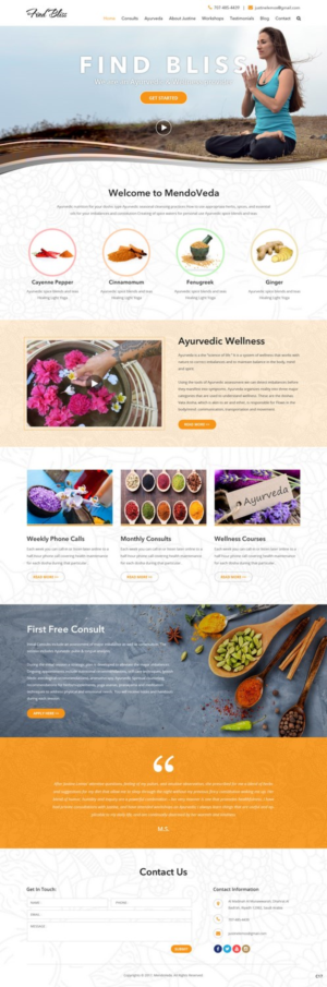 Wordpress Design by pb for at One yOga | Design: #13425901