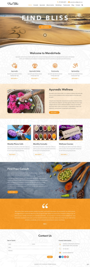 Wordpress Design by pb for at One yOga | Design: #13425902