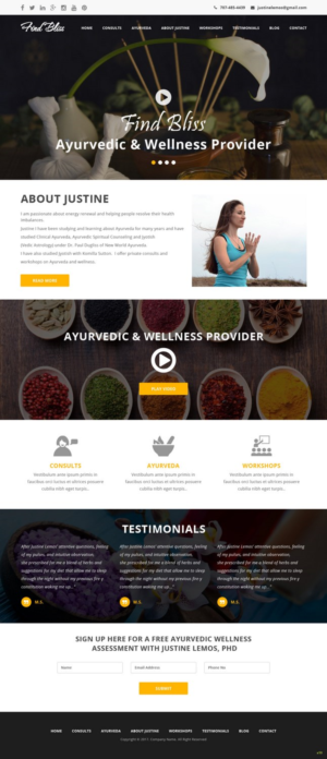 Wordpress Design by pb for at One yOga | Design: #13425905