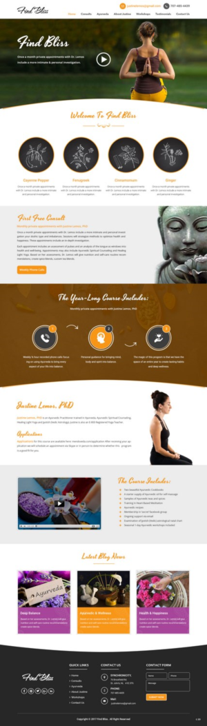 Wordpress Design by pb for at One yOga | Design: #13425906