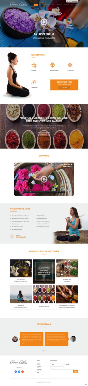 Wordpress Design by pb for at One yOga | Design: #13426031