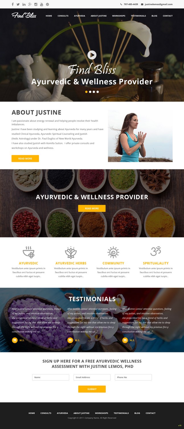 Design Wordpress par pb pour at One yOga | Design #13437767