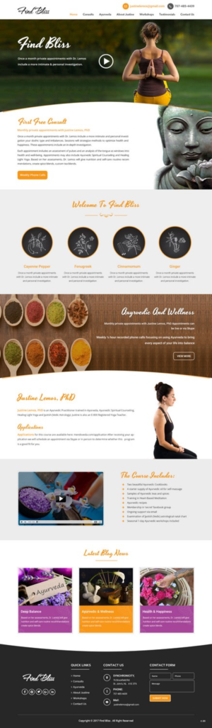 Wordpress Design by pb for at One yOga | Design: #13437768