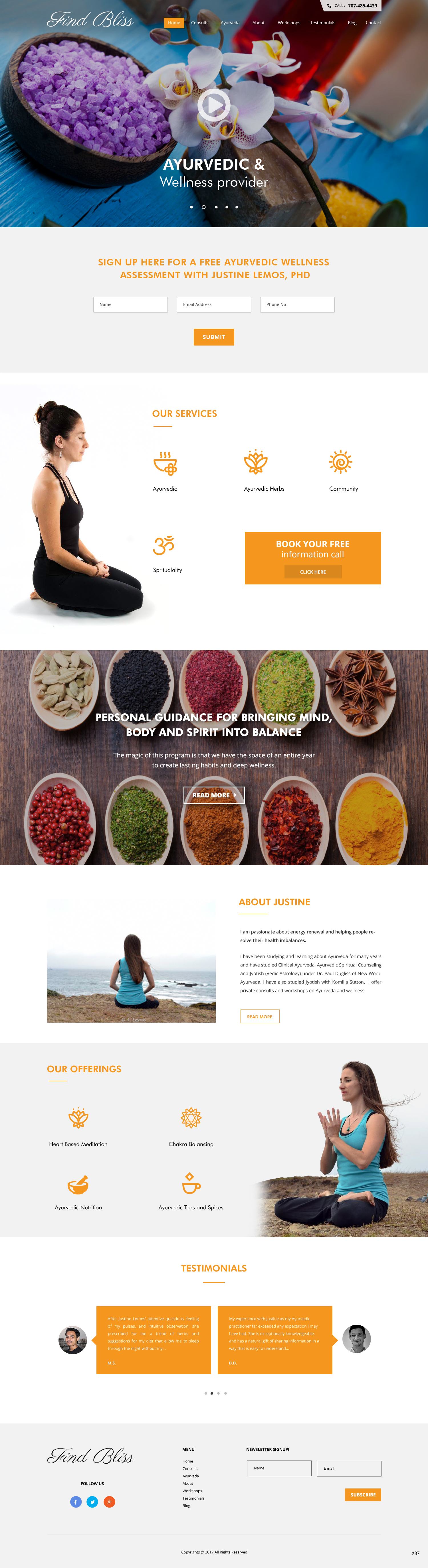 Wordpress Design by pb for at One yOga | Design #13437769