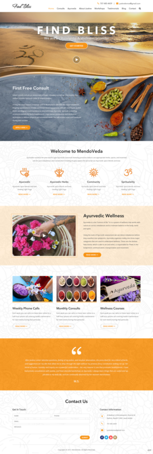 Wordpress Design by pb for at One yOga | Design: #13437770