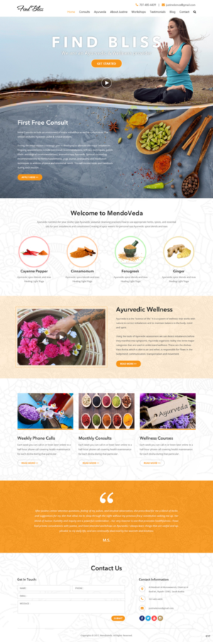 Wordpress Design by pb for at One yOga | Design: #13437771