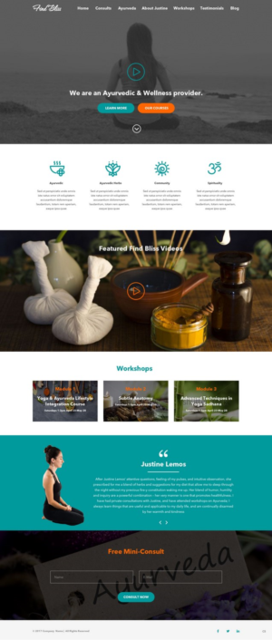 Wordpress Design by pb for at One yOga | Design: #13437772