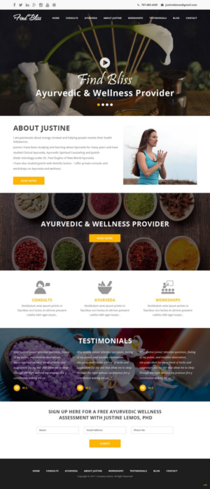 Wordpress Design by pb for at One yOga | Design: #13437773